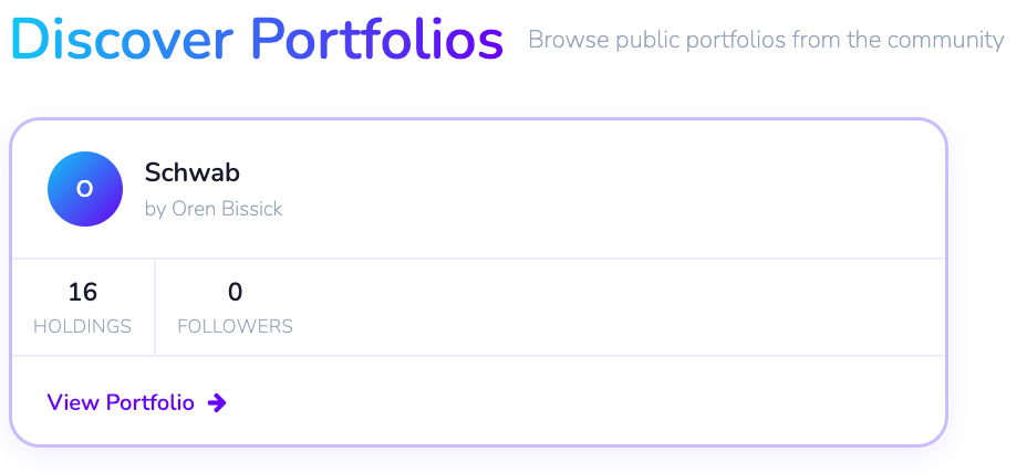 Portfolio Sharing screenshot
